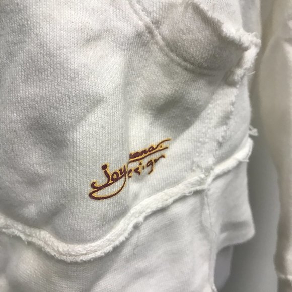 Joystick Johnny Was crystal dove cream red applique embroidered zip hoodie L - Picture 12 of 13